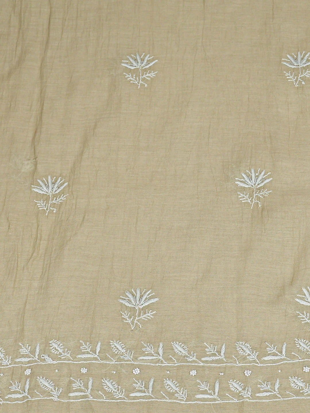 Ada Hand Embroidered Pista Green Chanderi Lucknowi Chikankari Unstitched Kurta Dupatta Set With Cutdana Work 01A922099