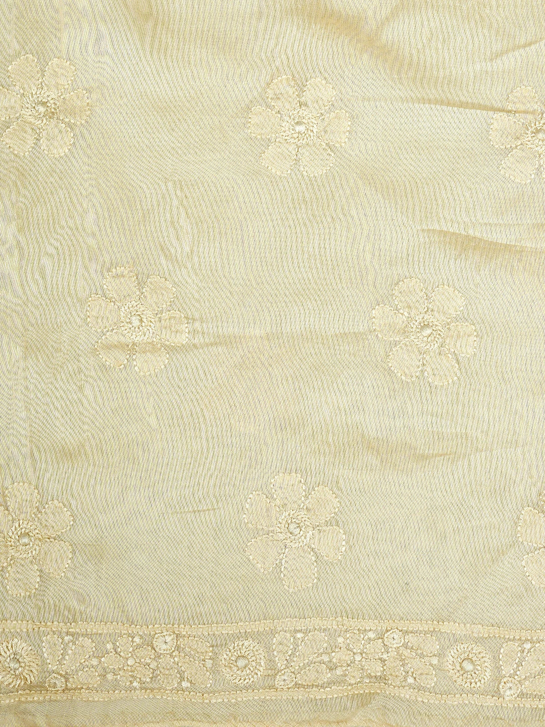 Ada Hand Embroidered Light Fawn Muslin Lucknowi Chikankari Unstitched Kurta Dupatta Set 01A663356