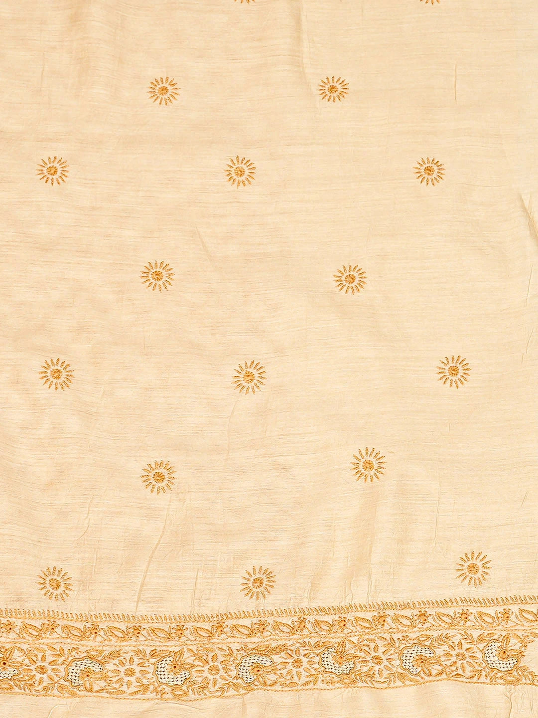 Ada Hand Embroidered Fawn Moonga Silk Lucknowi Chikankari Unstitched Men's Kurta 01A924313