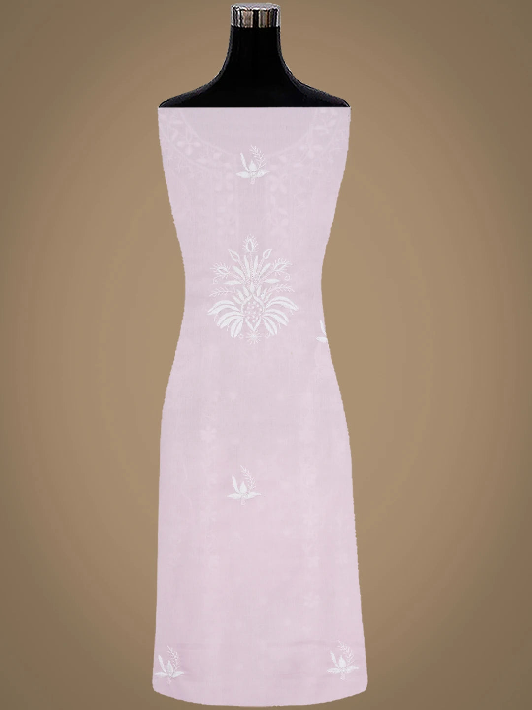 Ada Hand Embroidered Pink Cotton Lucknowi Chikankari Unstitched Suit Piece 01A773513
