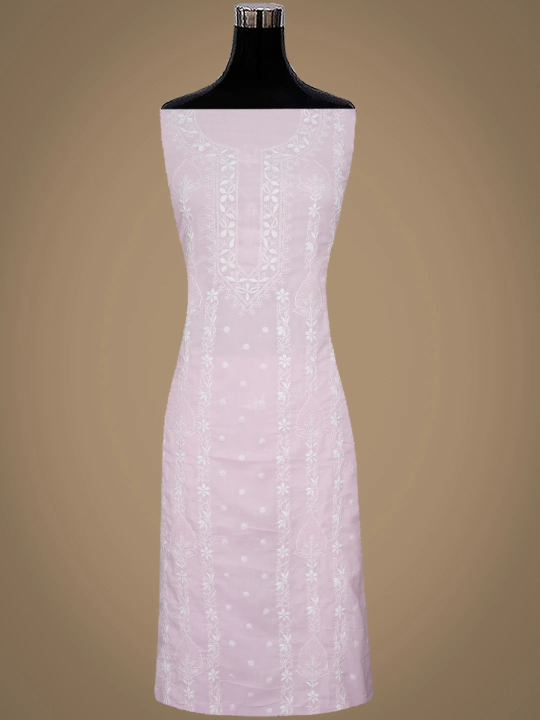 Ada Hand Embroidered Pink Cotton Lucknowi Chikankari Unstitched Suit Piece 01A773513