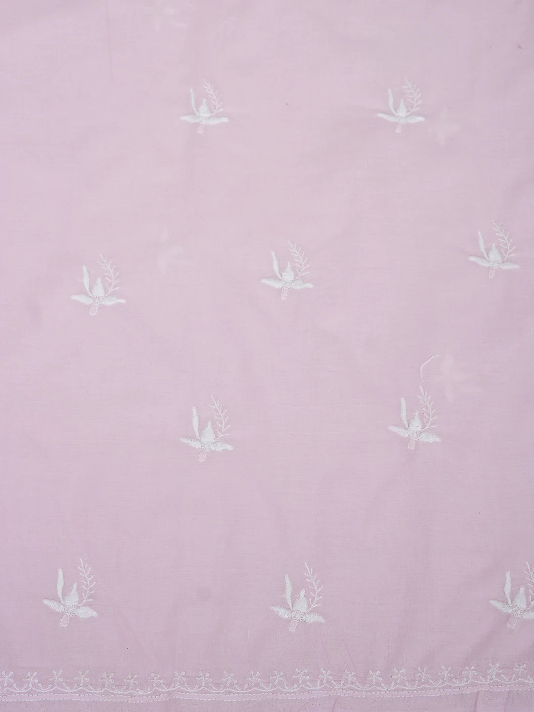 Ada Hand Embroidered Pink Cotton Lucknowi Chikankari Unstitched Suit Piece 01A773513