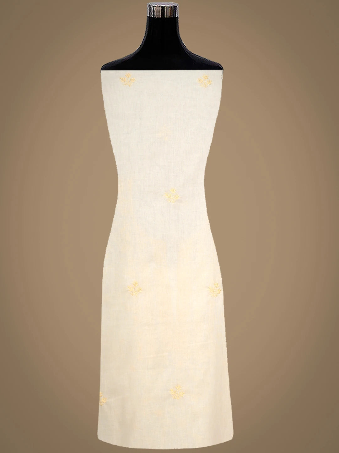 Ada Hand Embroidered Wheat Brown Cotton Lucknowi Chikankari Unstitched Kurta Dupatta Set 01A341426