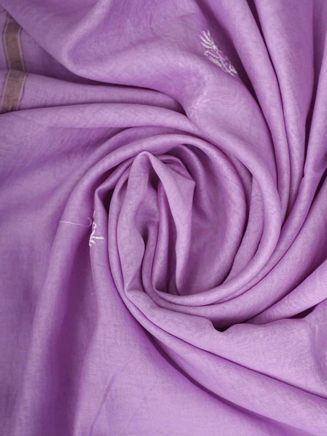Ada Hand Embroidered Mauve Chanderi Lucknowi Chikankari Unstitched Kurta Dupatta Set 01A923343