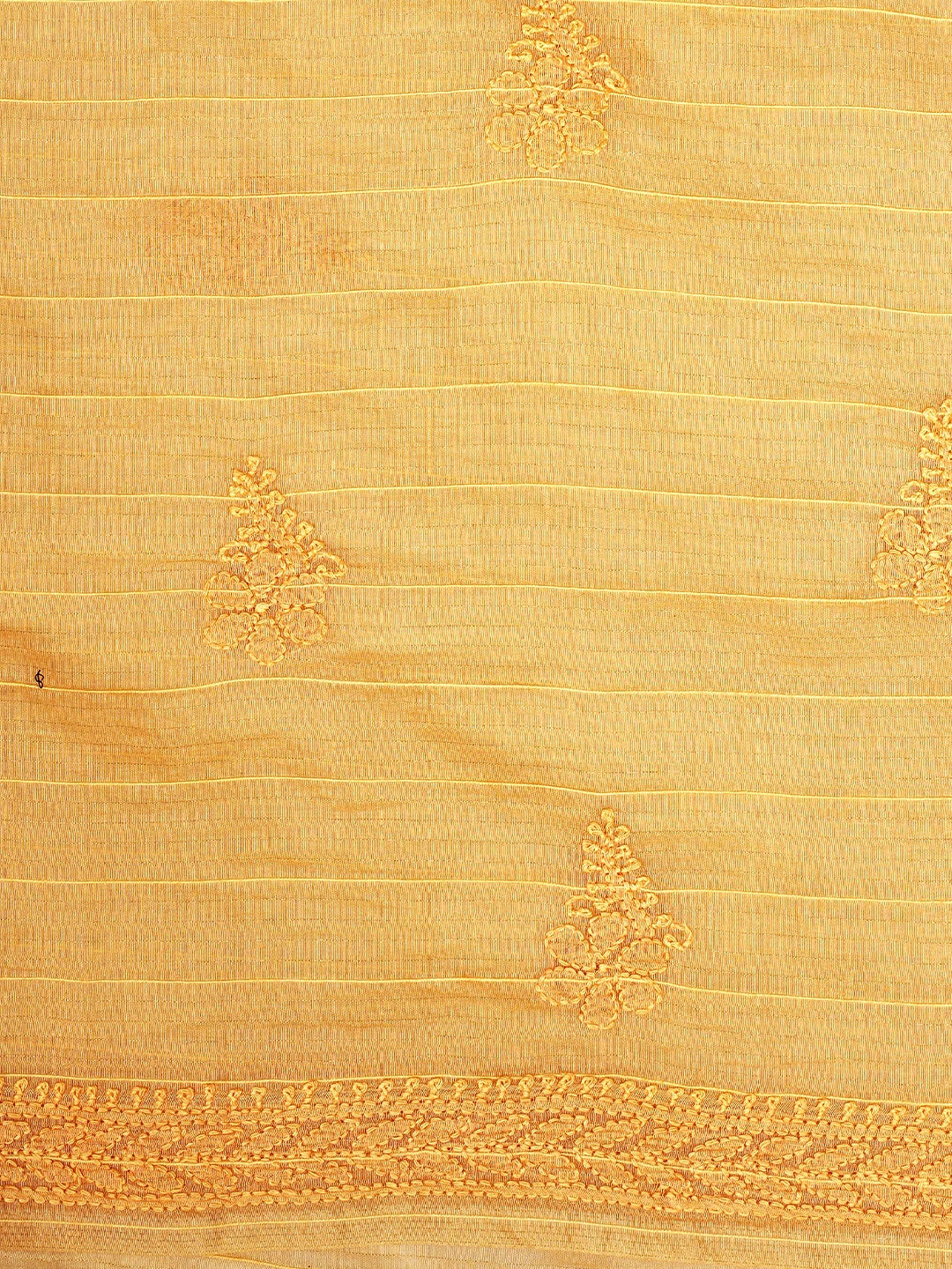 Ada Hand Embroidered Light Orange Chanderi Lucknowi Chikankari Unstitched Kurta Dupatta Set 01A922026