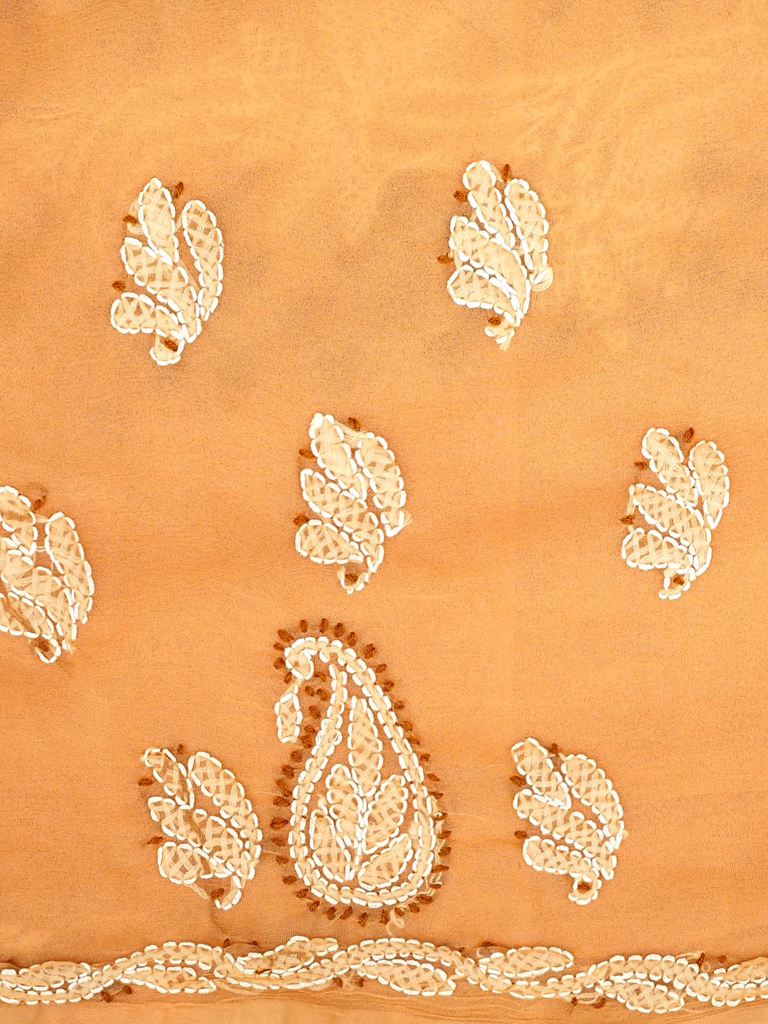 Ada Hand Embroidered Coral Glow Georgette Lucknowi Chikankari Unstitched Suit Piece 01A933053