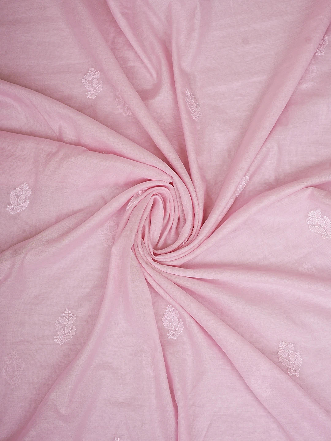 Ada Hand Embroidered Pink Chanderi Lucknowi Chikankari Unstitched Suit Piece 01A932550