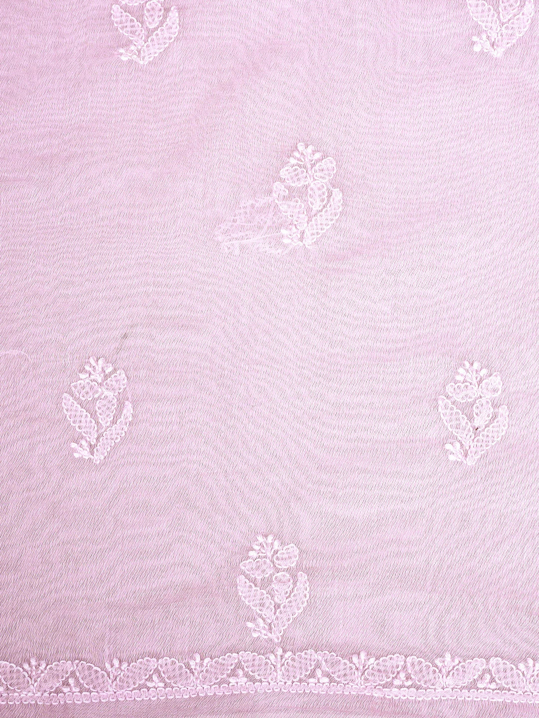 Ada Hand Embroidered Pink Chanderi Lucknowi Chikankari Unstitched Suit Piece 01A932550