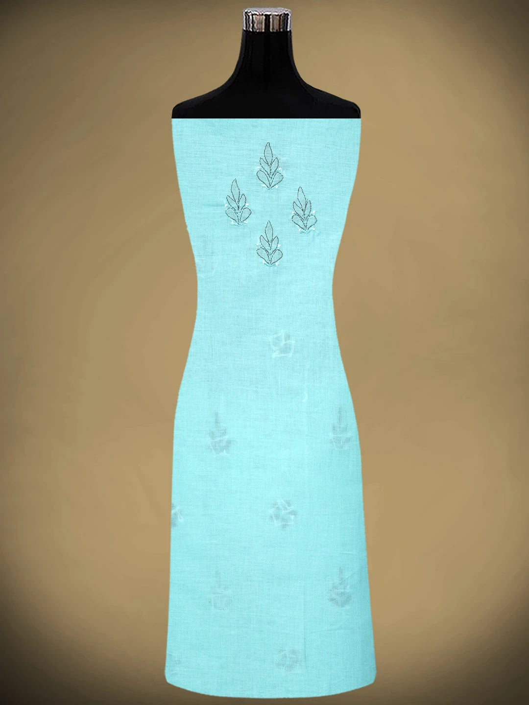 Ada Hand Embroidered Blue Cotton Lucknowi Chikankari Unstitched Suit Piece 01A886788