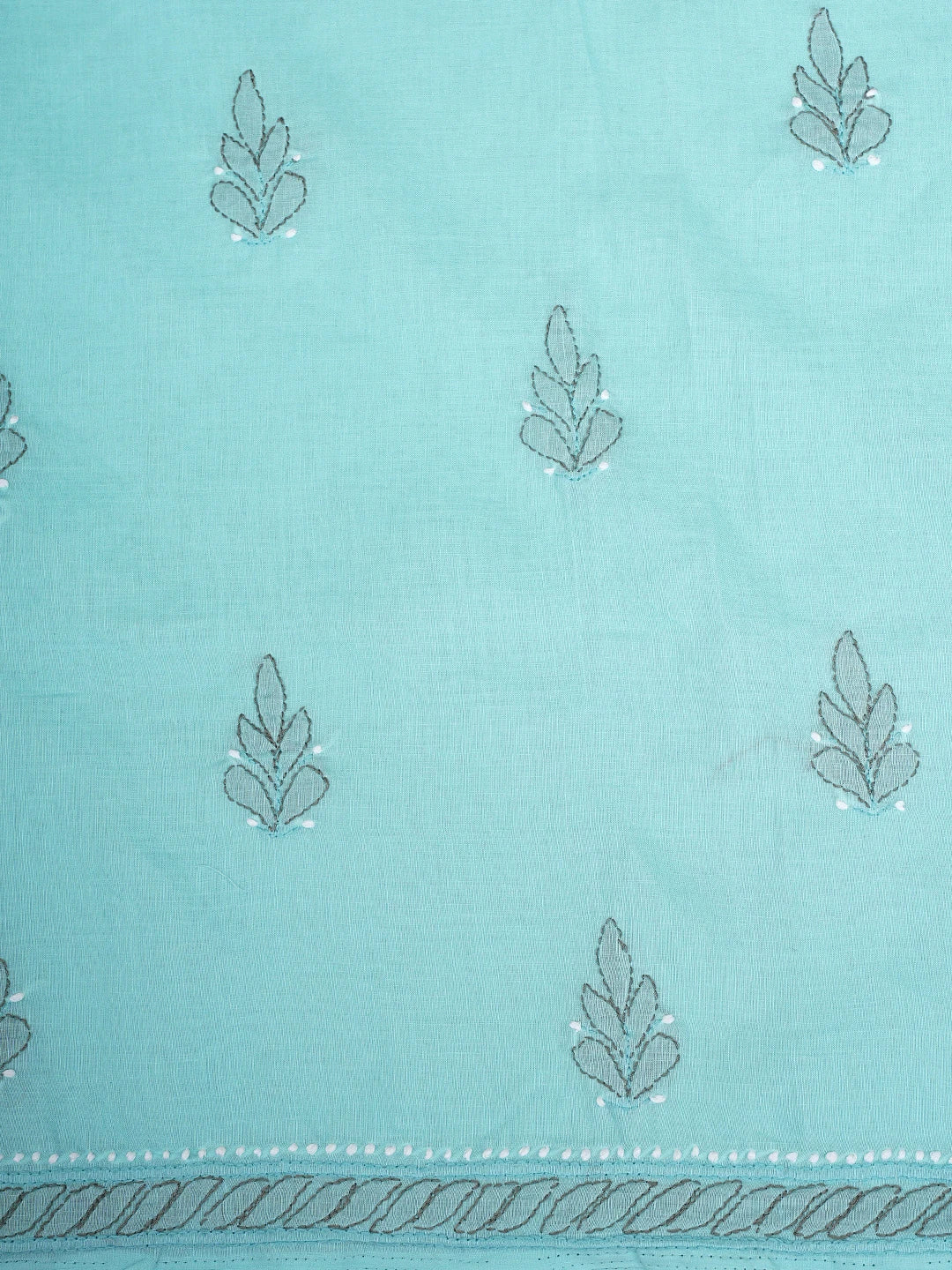 Ada Hand Embroidered Blue Cotton Lucknowi Chikankari Unstitched Suit Piece 01A886788