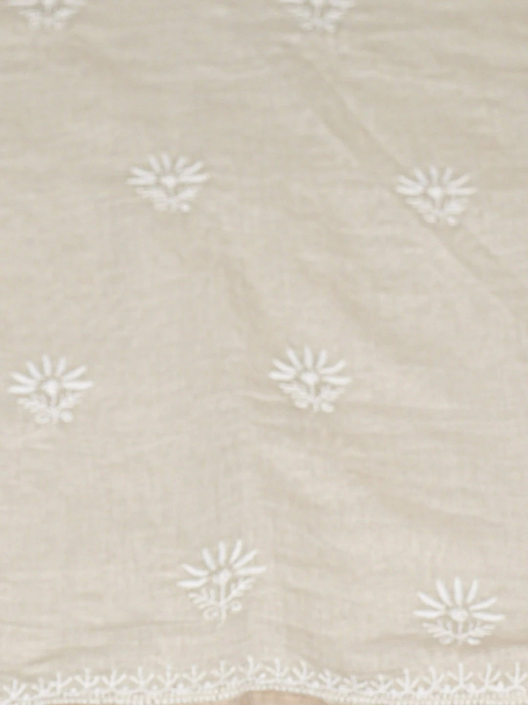 Ada Hand Embroidered Fawn Tissue Lucknowi Chikankari Unstitched Kurta Dupatta Set With Zari Taar Work 01A935241
