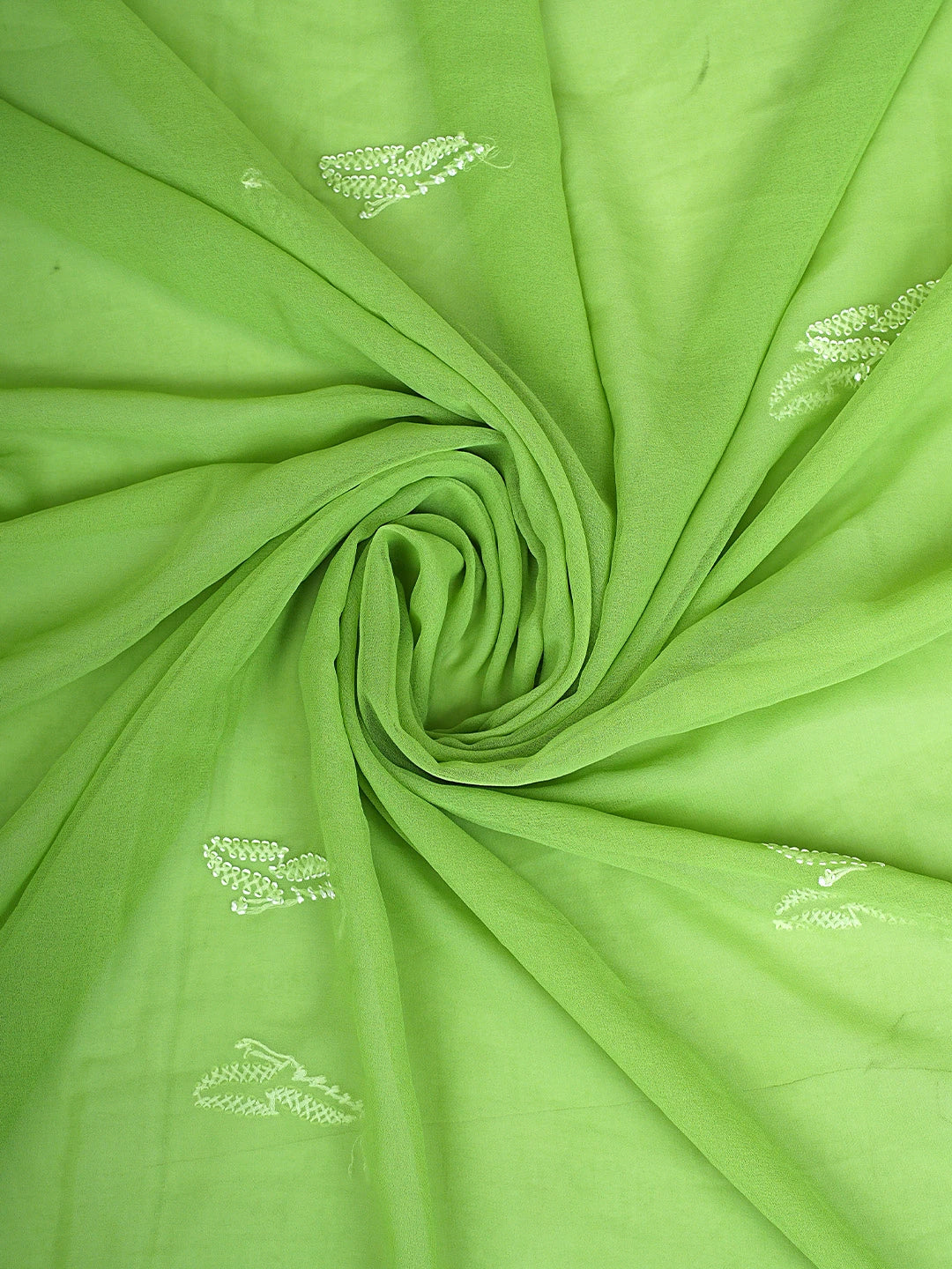 Ada Hand Embroidered Green Georgette Lucknowi Chikankari Unstitched Suit Piece 01A907712