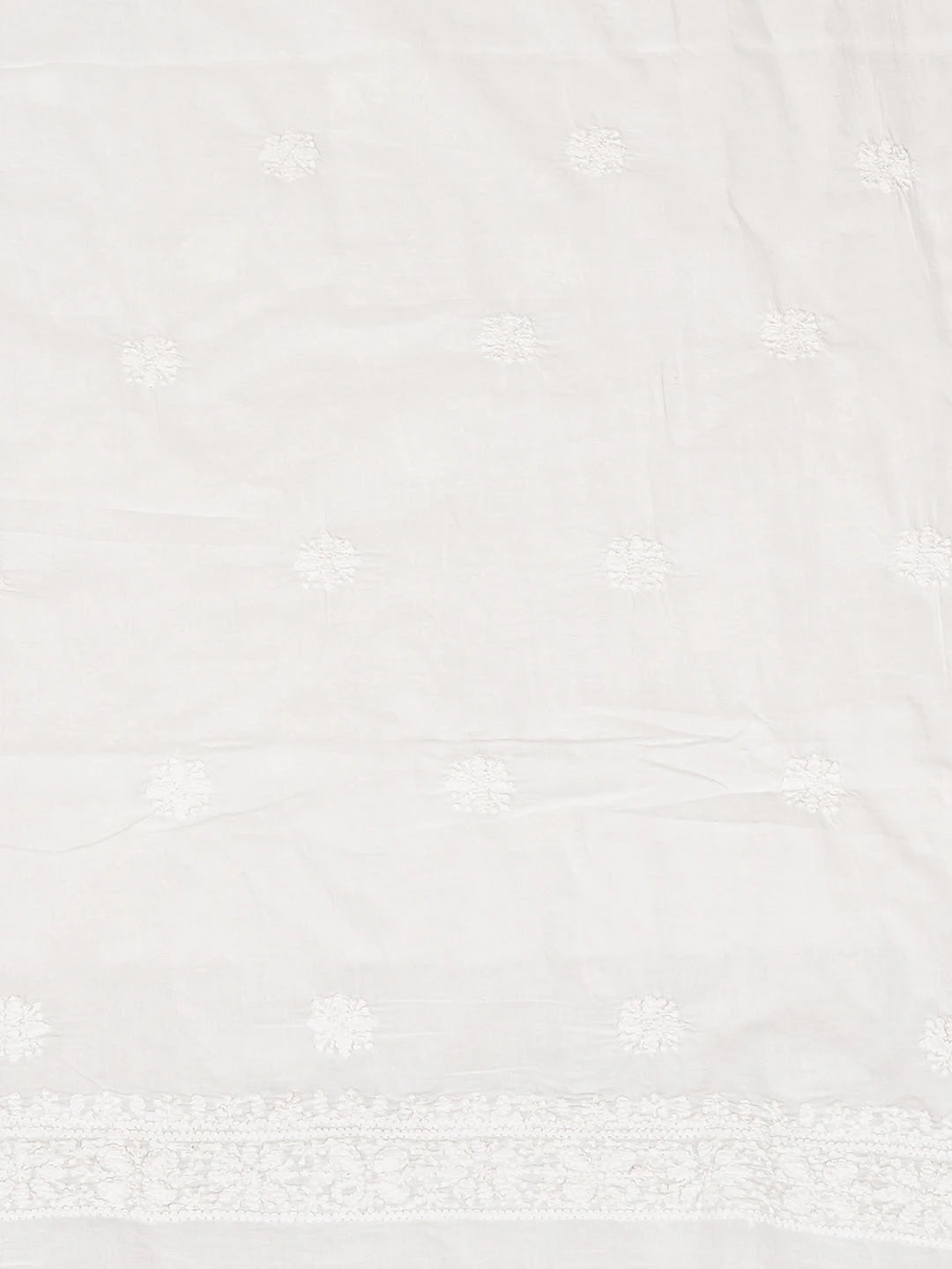 Ada Hand Embroidered White Cotton Lucknowi Chikankari Unstitched Men's Kurta 01A905776