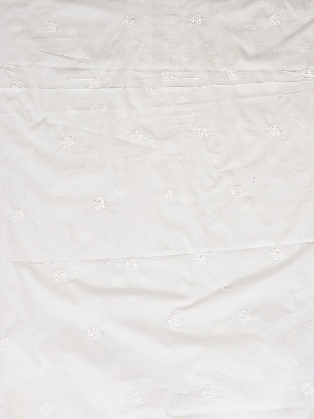 Ada Hand Embroidered White Cotton Lucknowi Chikankari Unstitched Men's Kurta 01A905776