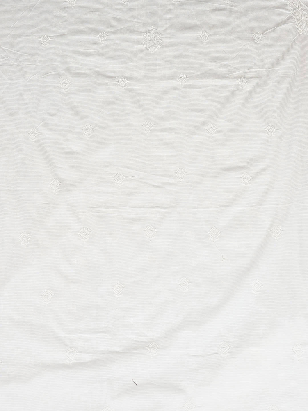 Ada Hand Embroidered White Cotton Lucknowi Chikankari Unstitched Men's Kurta 01A832308