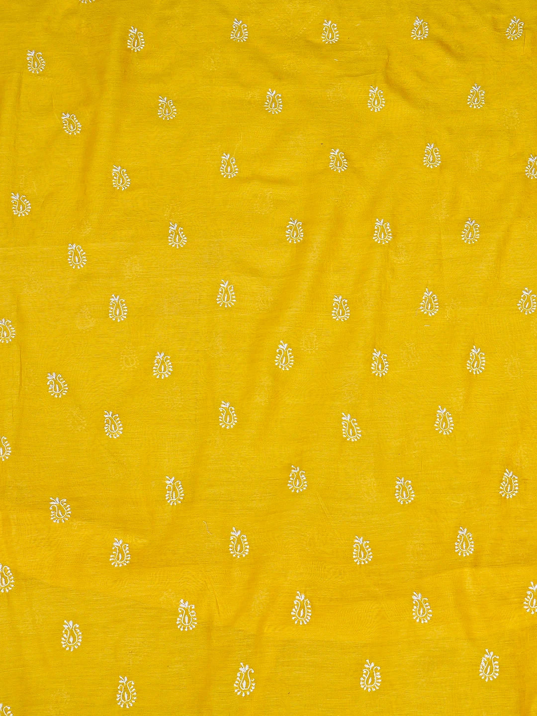 Ada Hand Embroidered Yellow Chanderi Lucknowi Chikankari Unstitched Men's Kurta 01A776231