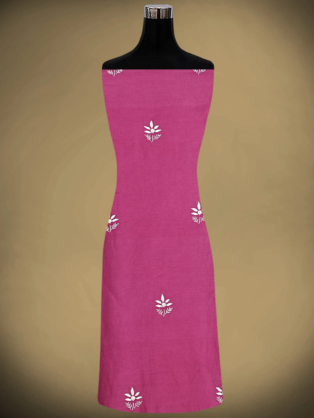 Ada Hand Embroidered Magenta Chanderi Lucknowi Chikankari Unstitched Suit Piece 01A805667