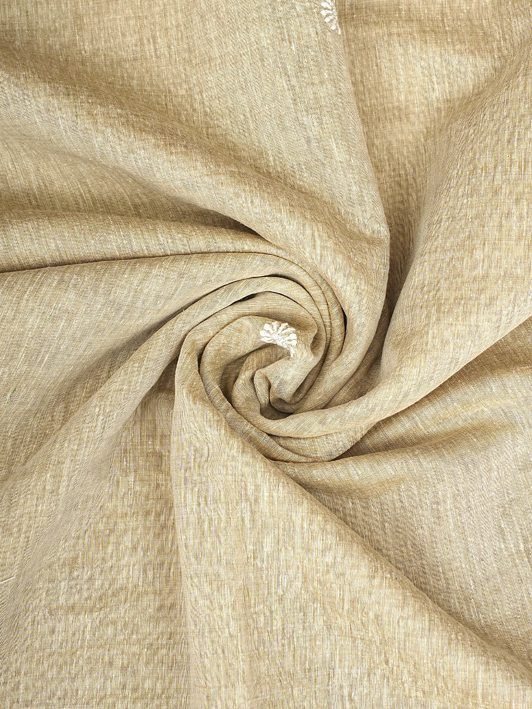 Ada Hand Embroidered Fawn Khadi Chanderi Lucknowi Chikankari Semi-Stitched Kurta Dupatta Set 01A937459
