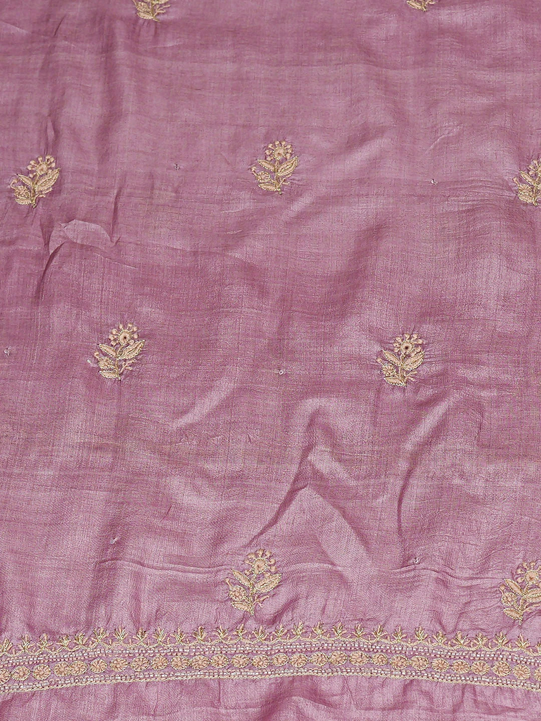 Ada Hand Embroidered Lavender Silk Lucknowi Chikankari Unstitched Suit Piece with Zari Work 01A869878