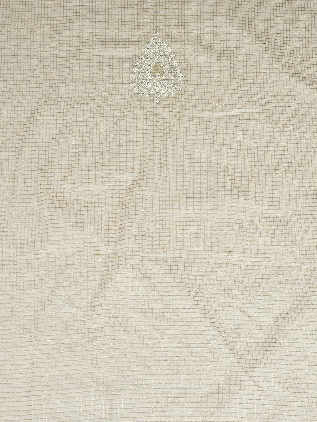 Ada Hand Embroidered Alabaster Grey Chanderi Lucknowi Chikankari Unstitched Men's Kurta With Cutdana Work 01A915155