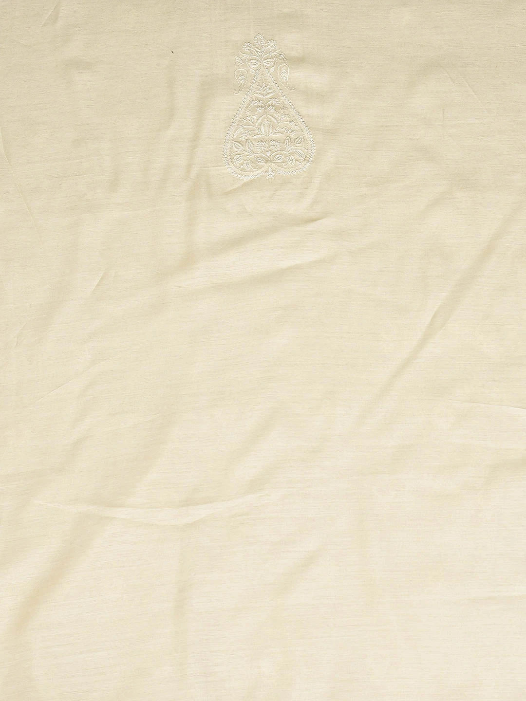 Ada Hand Embroidered Cream Moonga Silk Lucknowi Chikankari Unstitched Men's Kurta With Pearl Work 01A924544