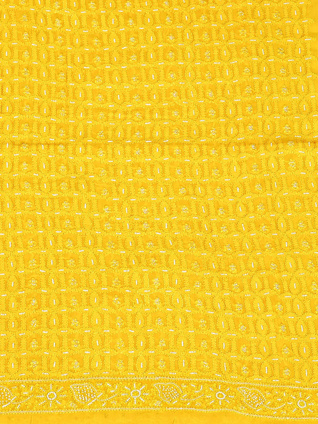 Ada Hand Embroidered Yellow Viscose Georgette Lucknowi Chikankari Unstitched Men's Kurta With Pearl Work 01A741423