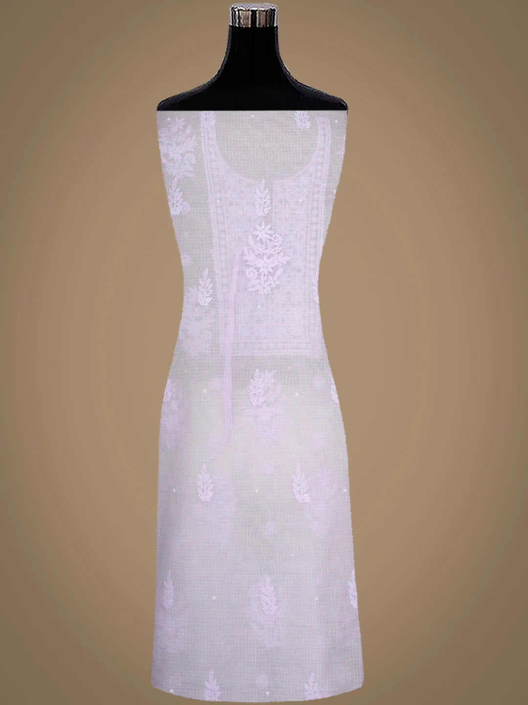 Ada Hand Embroidered Lavender Kota Lucknowi Chikankari Unstitched Suit Piece With Pearl Work 01A937568