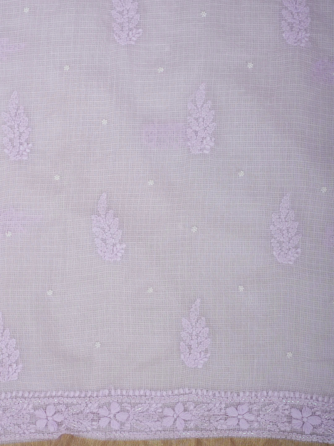 Ada Hand Embroidered Lavender Kota Lucknowi Chikankari Unstitched Suit Piece With Pearl Work 01A937568