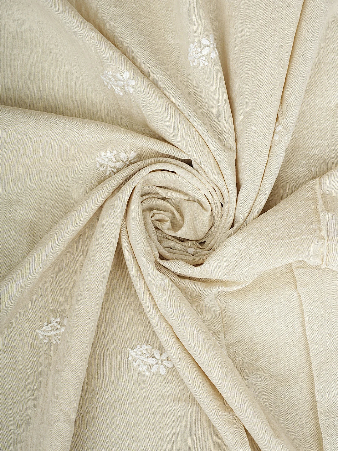 Ada Hand Embroidered Fawn Chanderi Lucknowi Chikankari Unstitched Kurta Dupatta Set 01A838971