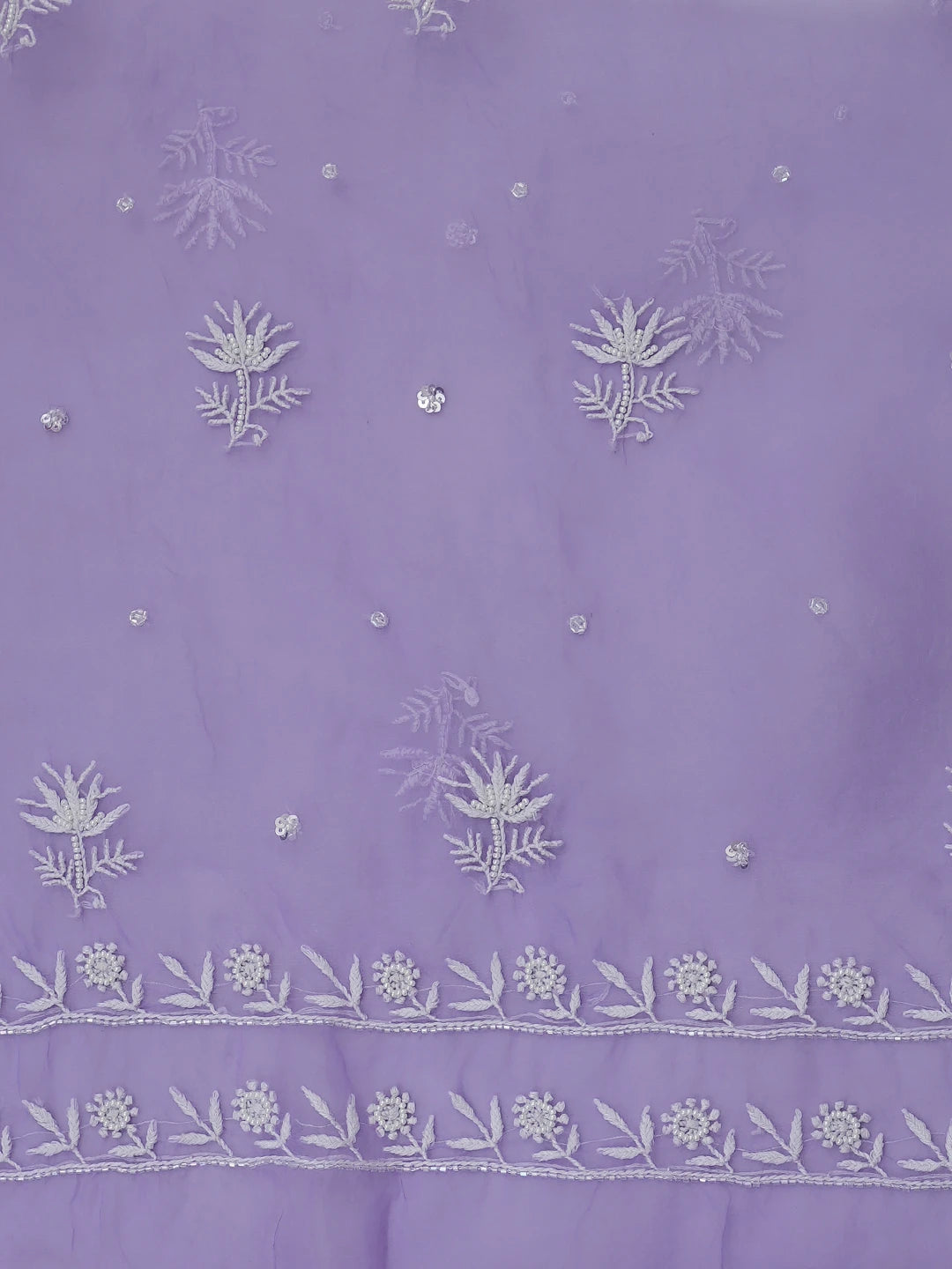 Ada Hand Embroidered Mauve Organza Lucknowi Chikankari Unstitched Kurta Dupatta Set With Pearl Work 01A936249