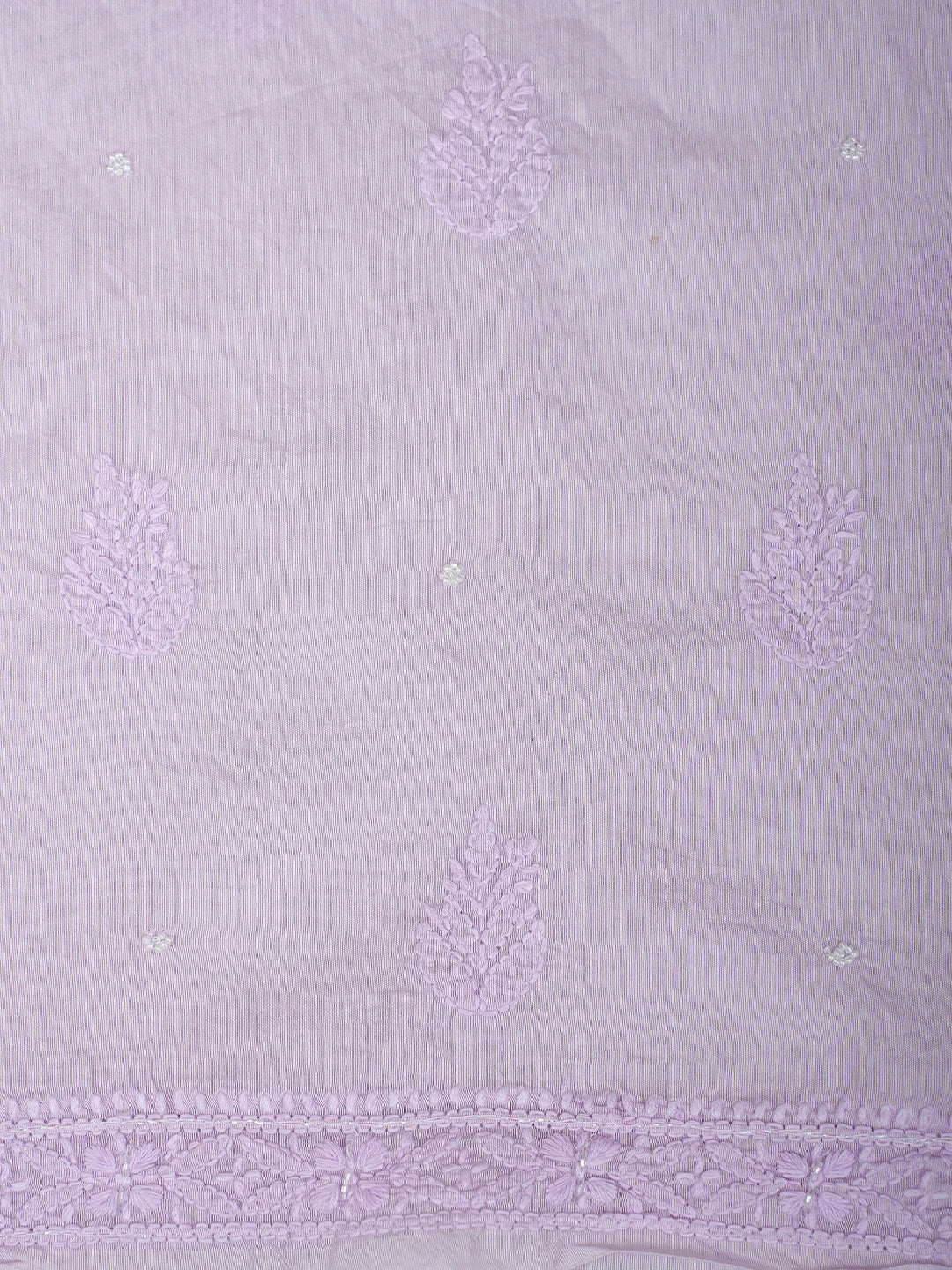 Ada Hand Embroidered Lavender Chanderi Lucknowi Chikankari Unstitched Suit Piece With Pearl Work 01A937523