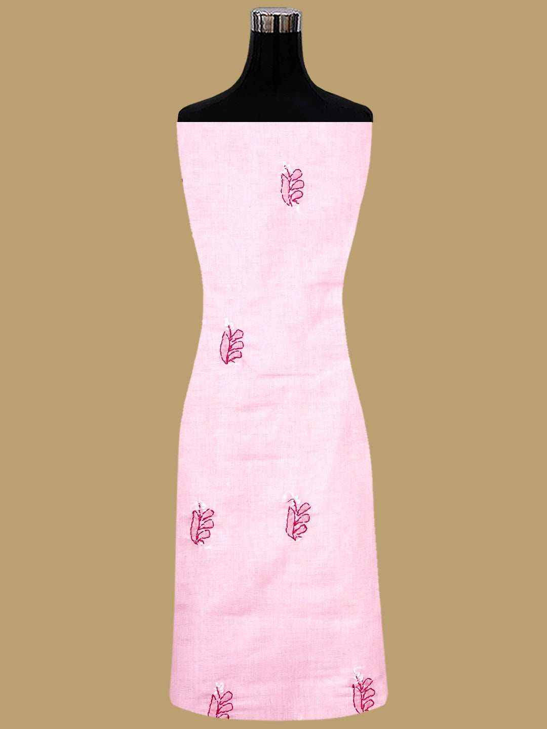 Ada Hand Embroidered Pink Cotton Lucknowi Chikankari Unstitched Suit Piece 01A935054