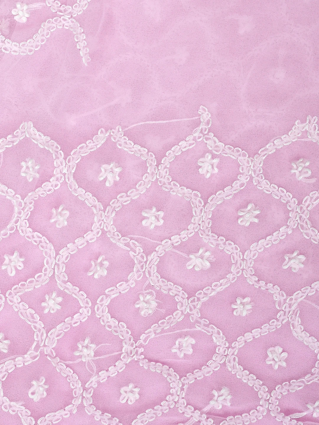 Ada Hand Embroidered Pink Georgette Lucknowi Chikankari Unstitched Suit Piece 01A937320