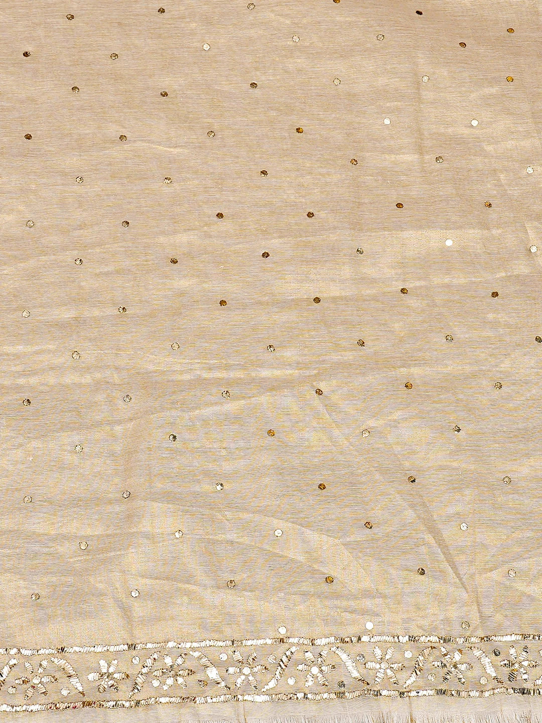 Ada Hand Embroidered Fawn Tissue Unstitched Men's Kurta With Muqaish/Mukaish Work 01A908838