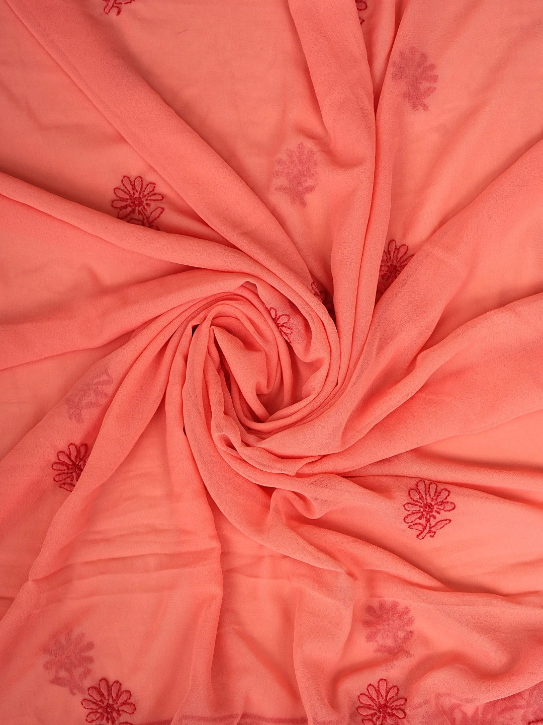 Ada Hand Embroidered Carrot  Pink Georgette Lucknowi Chikankari Unstitched Suit Piece 01A911532