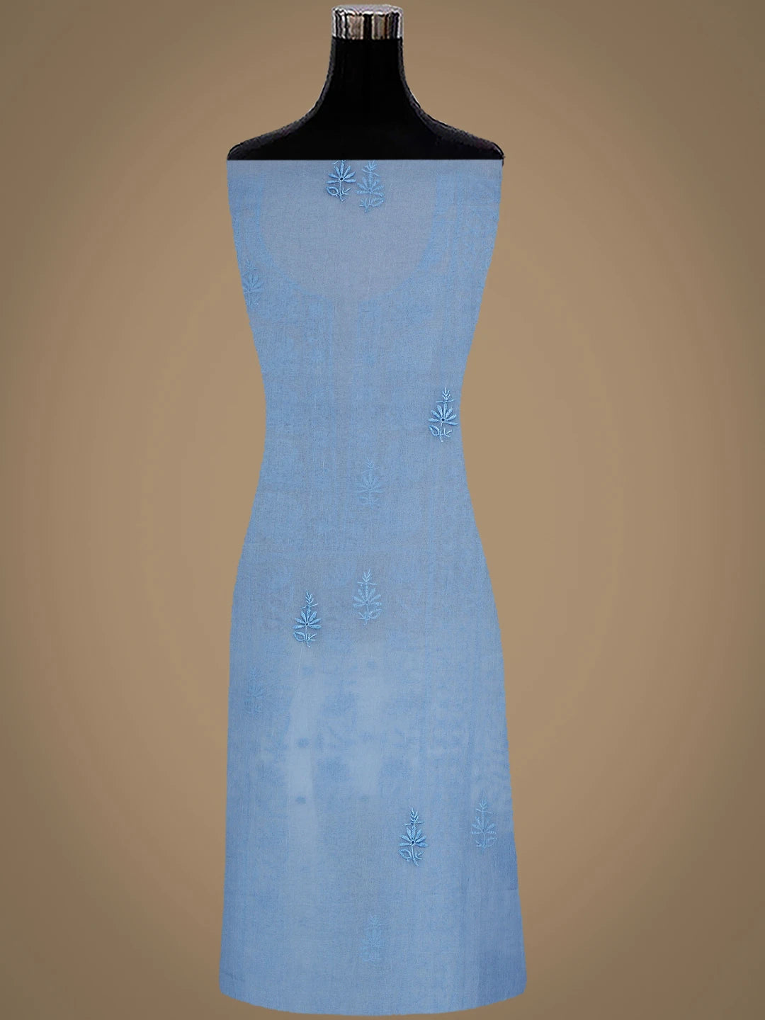 Ada Hand Embroidered Ice Blue Organza Lucknowi Chikankari Unstitched Kurta Dupatta Set 01A936294