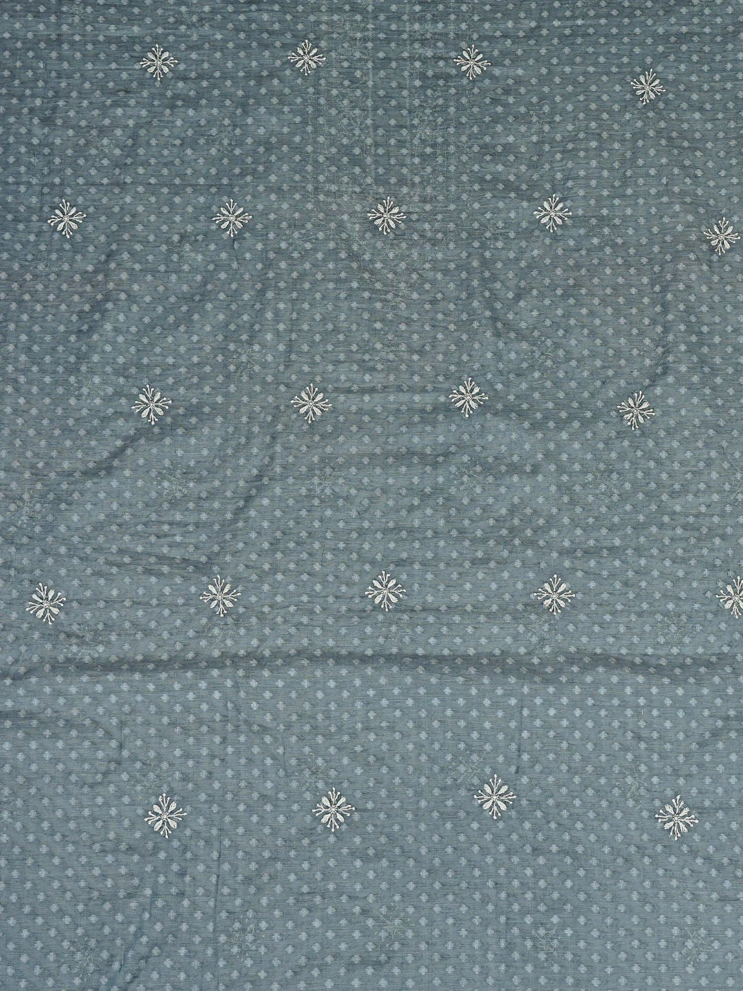 Ada Hand Embroidered Grey Chanderi Lucknowi Chikankari Unstitched Men's Kurta 01A879133