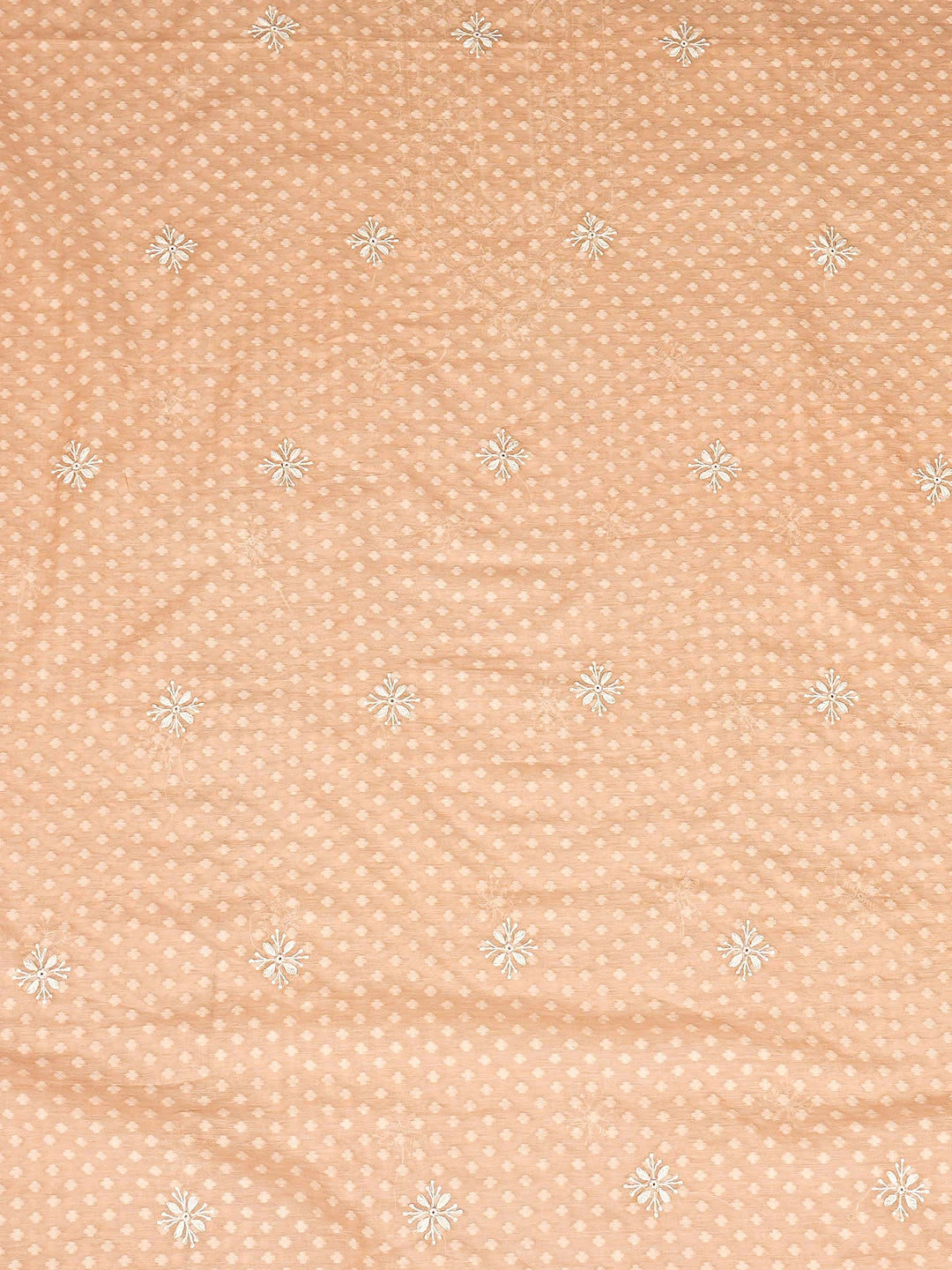 Ada Hand Embroidered Peach Chanderi Lucknowi Chikankari Unstitched Men's Kurta 01A879130
