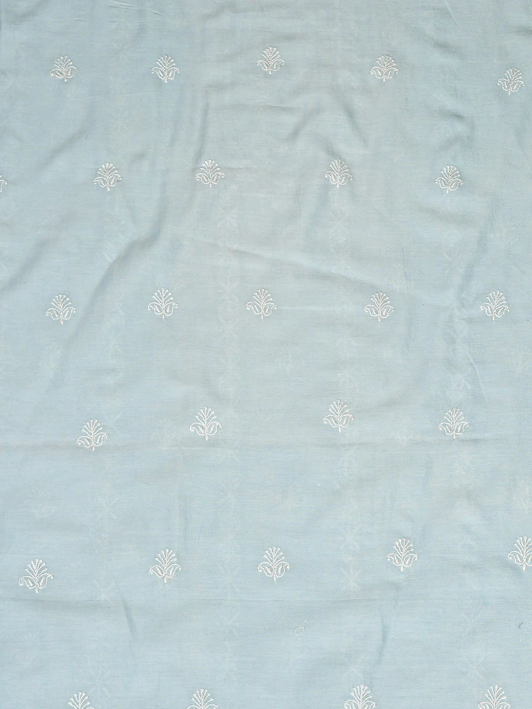 Ada Hand Embroidered Sky Blue Chanderi Lucknowi Chikankari Unstitched Men's Kurta 01A879139