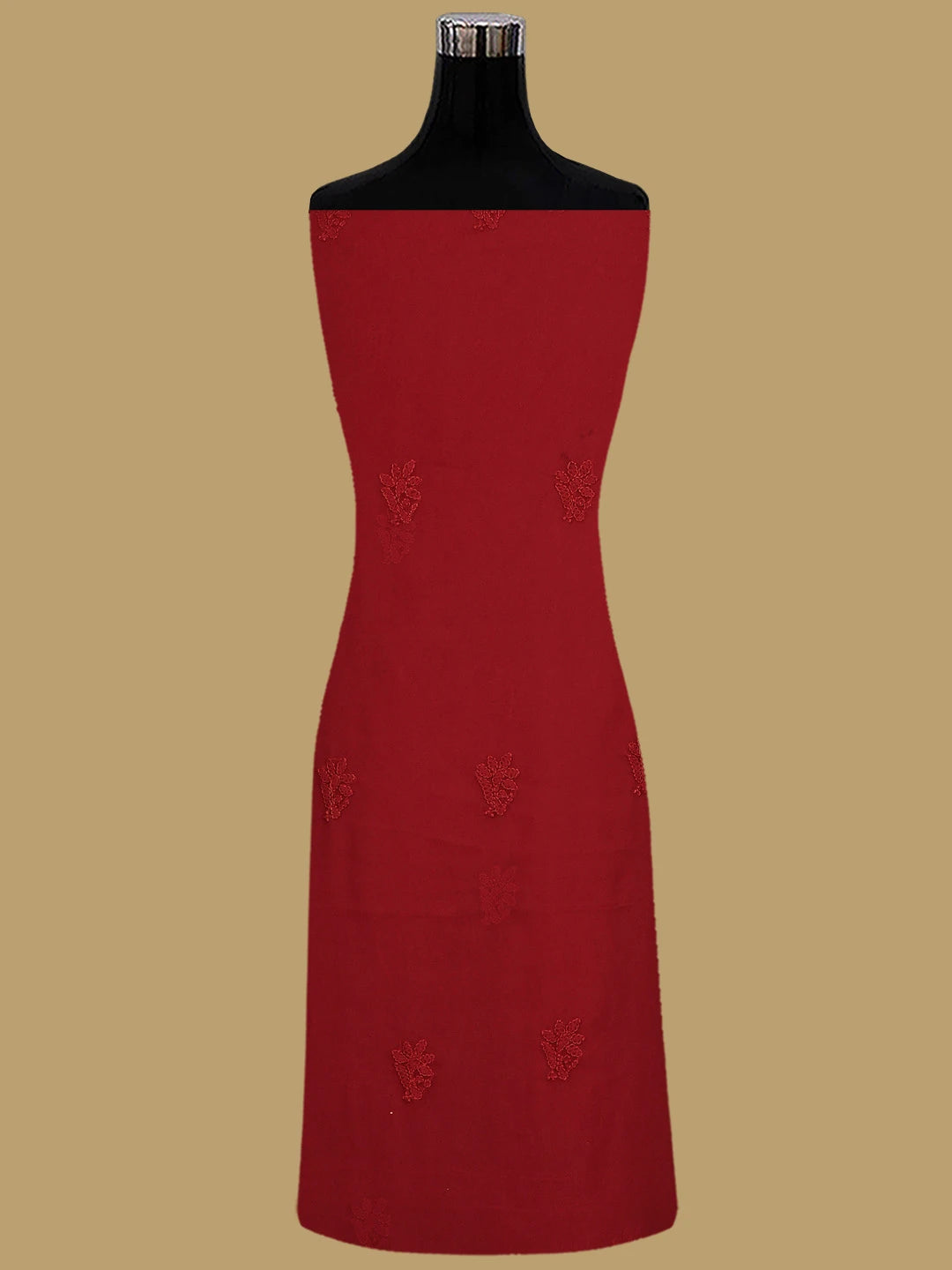 Ada Hand Embroidered Maroon Georgette Lucknowi Chikankari Unstitched Suit Piece 01A934517