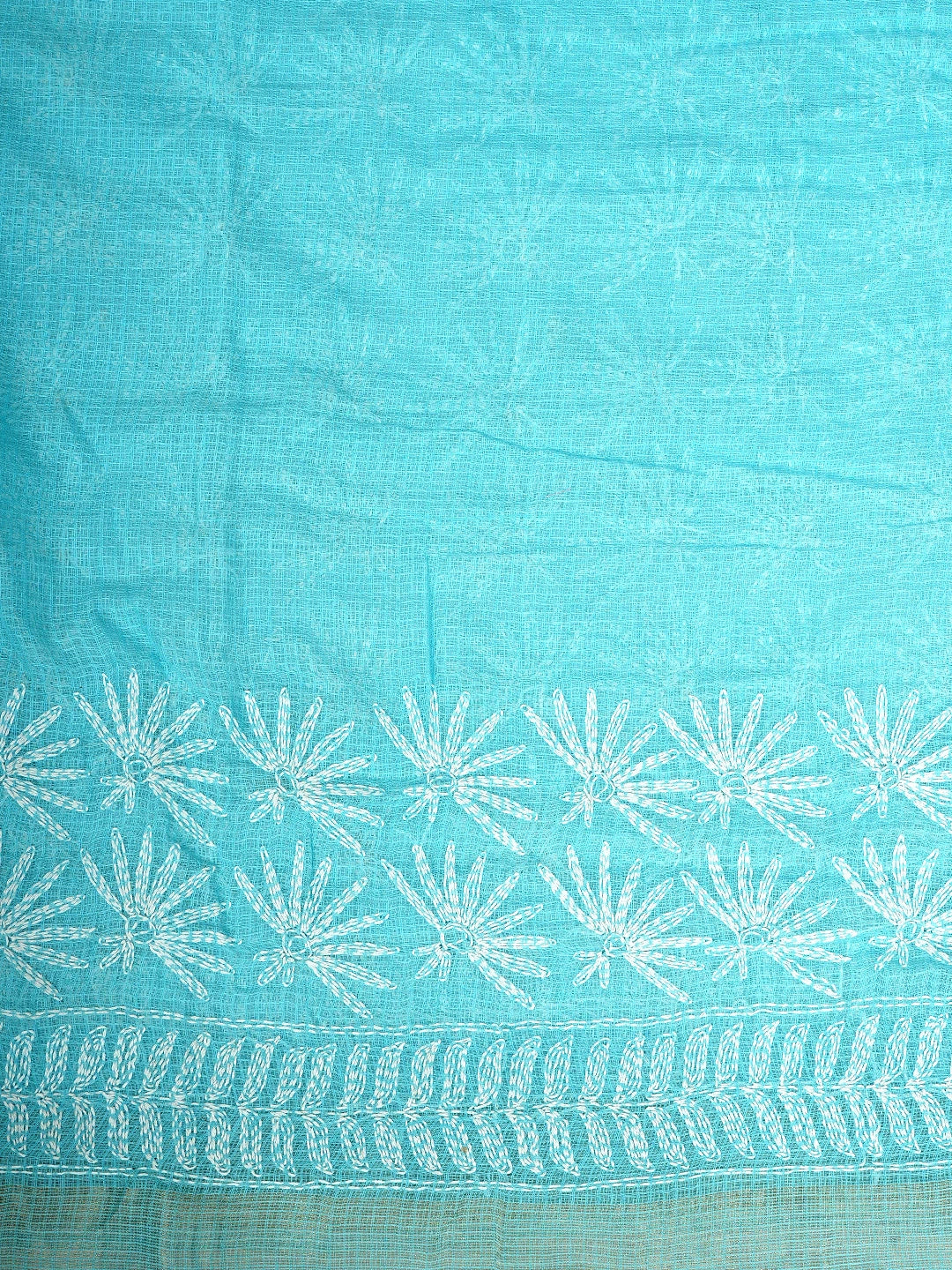 Ada Hand Embroidered Blue Kota Lucknowi Chikankari Saree and Blouse 01A820389