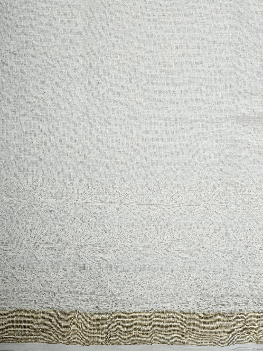 Ada Hand Embroidered White Kota Lucknowi Chikankari Saree and Blouse 01A820367
