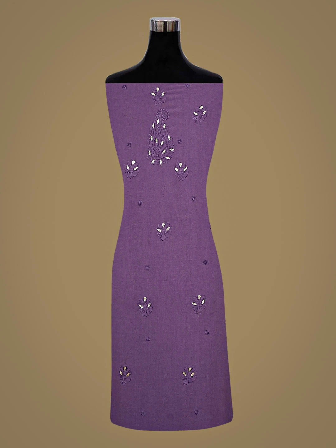 Ada Hand Embroidered Purple Viscose Georgette Lucknowi Chikankari Unstitched Kurta Dupatta Set With Gota Patti Work 01A893432