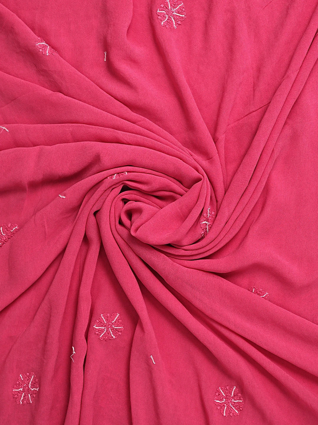 Ada Hand Embroidered Rose Pink Viscose Georgette Lucknowi Chikankari Unstitched Kurta Dupatta Set With Cutdana Work 01A707637