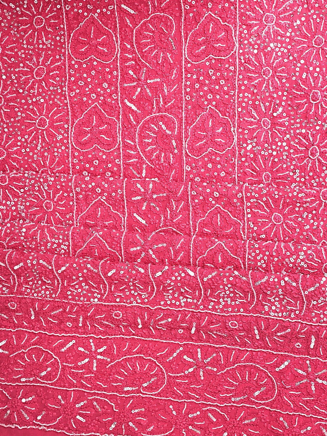 Ada Hand Embroidered Rose Pink Viscose Georgette Lucknowi Chikankari Unstitched Kurta Dupatta Set With Cutdana Work 01A707637
