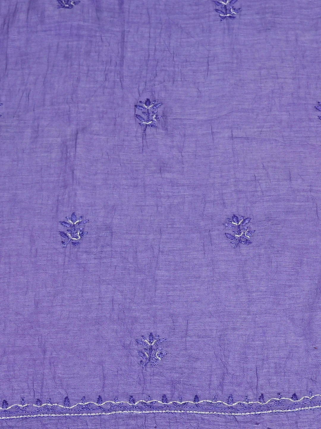 Ada Hand Embroidered Mauve Chanderi Lucknowi Chikankari Unstitched Kurta Dupatta Set with Sequinned Work 01A881370