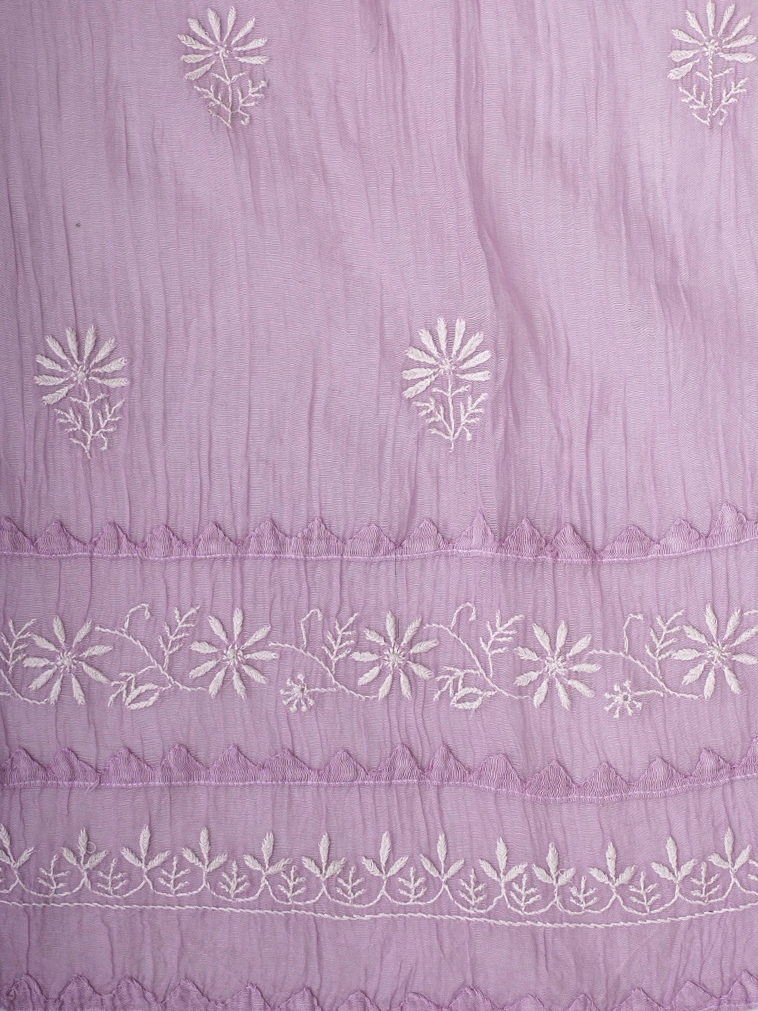 Ada Hand Embroidered Lilac Mauve Chanderi Lucknowi Chikankari Semi-Stitched Kurta Dupatta Set 01A935874