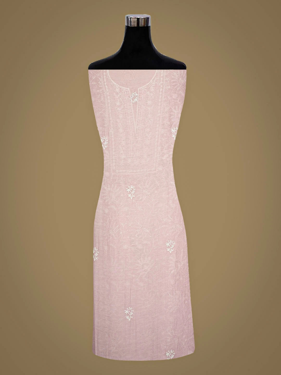 Ada Hand Embroidered Lavender Chanderi Lucknowi Chikankari Unstitched Kurta Dupatta Set With Cutdana Work 01A934923