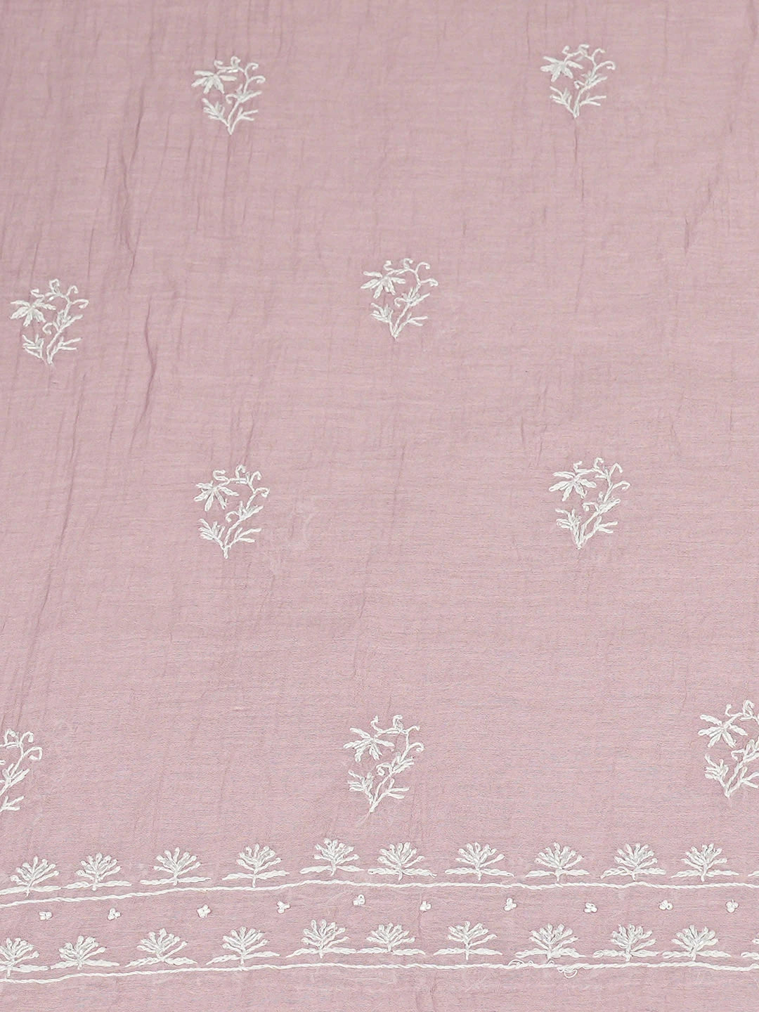 Ada Hand Embroidered Lavender Chanderi Lucknowi Chikankari Unstitched Kurta Dupatta Set With Cutdana Work 01A934923