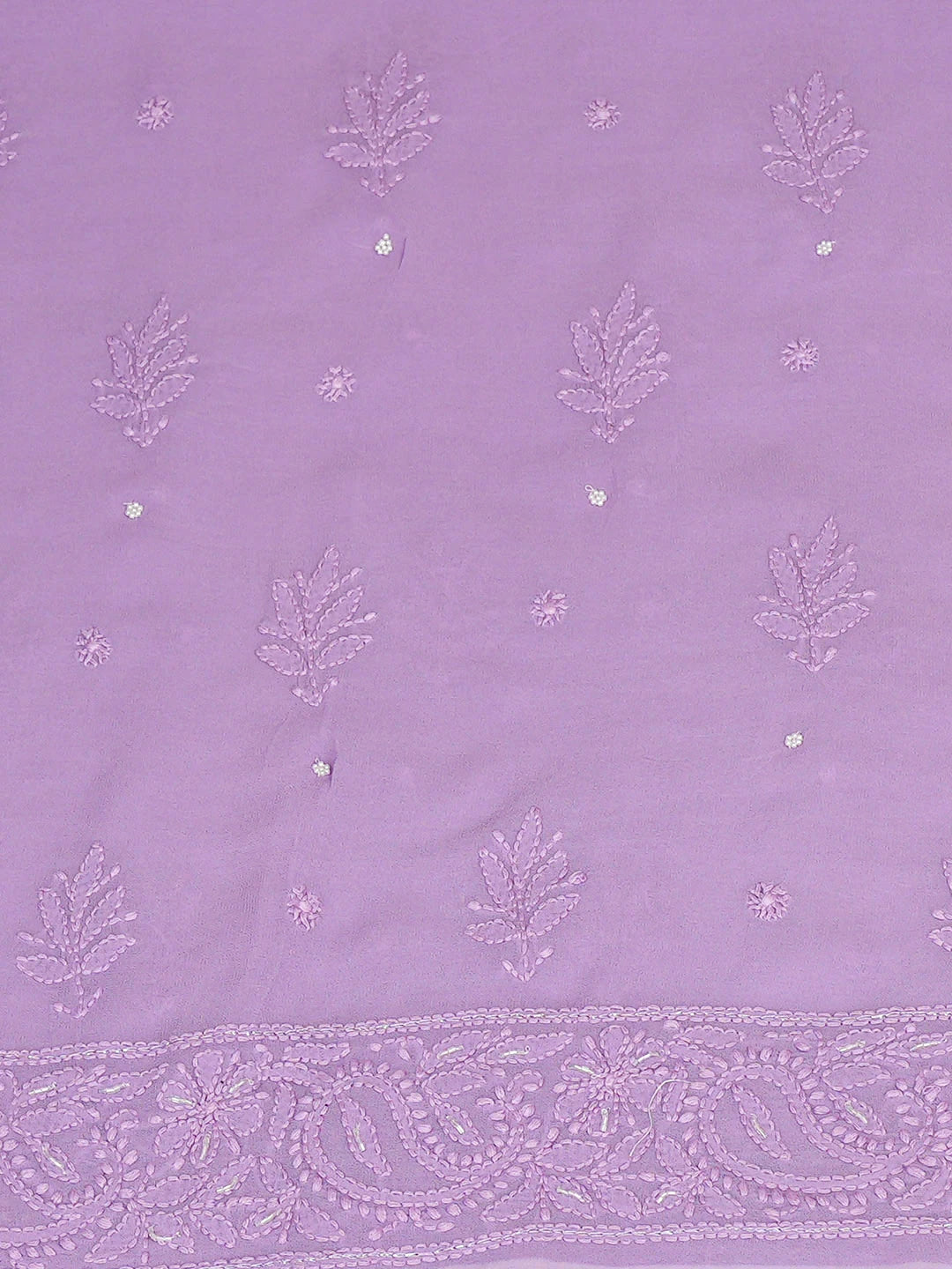 Ada Hand Embroidered Mauve Viscose Georgette Lucknowi Chikankari Unstitched Kurta Dupatta Set With Cutdana Work 01A933515
